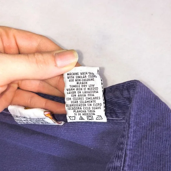 Vintage Style Tweety Bird Corduroy Shirt XL Purple Looney Tunes Button Up - Picture 5 of 11